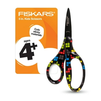 Fiskars Designer Non-stick Pointed-tip Kids Scissors 5 in - Tetris