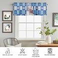 thumbnail image 6 of Kitchen Valances for Window, Funny Pink Pigs Bathing Nautical Shell Light Filtering Rod Pocket Valance Curtain, Blue Plaid Lattice Short Curtains Window Topper for Bedroom Living Room 54x18in, 6 of 9