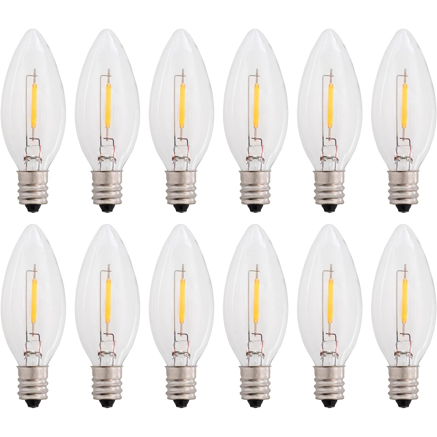 2-Pack Silicone Coated Steady Burn Light Bulbs – 5W Candelabra Base (E12), Warm White, 120V