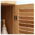 thumbnail image 2 of Bamboo Bathroom Cabinet with Drawer & Shelves, Tall Linen Tower, Slim Storage Organizer, Natural Wood Finish, 2 of 9