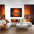 thumbnail image 2 of Design Art Panorama De New York City En Lumière Rouge  Sur Toile Encadrée, 2 of 5