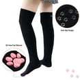 thumbnail image 4 of Littleforbig Thigh High Cosplay 3D Paw Pad Silicone Kitten Over The Knee Silk Stockings - Black, 4 of 5