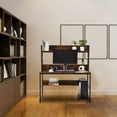 thumbnail image 7 of Sundale Computer Desk, Large Space Writing Table, Simple Style Storage for Home Office Desk, Retro Brown, 7 of 7