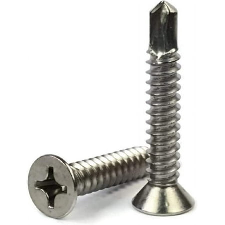 

Flat Head Self Drilling Screws 410 Stainless Steel TEK Sheet Metal Screws x 3/4 inch Qty 1000