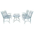 thumbnail image 4 of SAFAVIEH Leah Outdoor Patio 4 Piece Conversational Set, Antique Blue, 4 of 7
