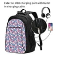 thumbnail image 2 of Vsdgher white flower Skull blue Print Travel Laptop Backpack, Laptops Backpack with USB Charging Port, Water Resistant Computer Bag Gift for Men & Women, 2 of 7