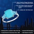 thumbnail image 2 of Gem Stone King 4.16 Ct Cushion Green Turquoise Swiss Blue Topaz 10K White Gold Ring (Size 5), 2 of 6