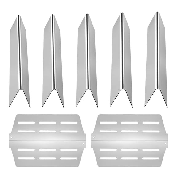 Weber Genesis 300 Series Grill Replacement Flavorizer Bars and Heat Deflectors 17 Inch Stainless Steel Thicker Heat Plates 7 Pack for E310 E320 E330 S310 S320 S330