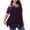 Purple, variant on Plus Size Tops for Women Cold Shoulder Cutout V Neck Sequin Blocked Blouse Solid Color Irregular Hem Shirts Casual Loose Dressy Blouse