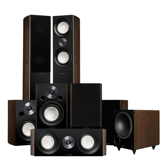 Fluance Reference Surround Sound Home Theater 7.1 Channel Speaker System including 3-Way Floorstanding Towers, Center Channel, Surrounds, Rear Surrounds and DB10 Subwoofer - Natural Walnut (X871WR)