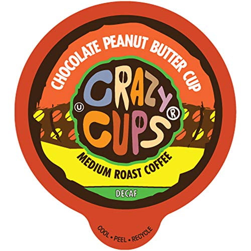 Crazy Cups Chocolate Peanut Butter Hot or Iced Coffee Cup, Single Serve for Keurig KCups