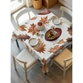 thumbnail image 2 of Fall Maple Leaf Football Suqare Tablecloth - 60 x 60 Inch, Autumn Farmhouse Vintage Waterproof & StainResistant Tablecloth, Washable Oil-proof Table Cover for Dining/Party/Wedding/Camping/Buffet, 2 of 9