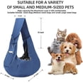thumbnail image 5 of Dog Carrier Sling - Reversible Puppy Carrier Purse with Storage Pocket, Hand-Free Dog Sling Carrier for Carry Small Dogs and Cats, Travel Safety Harness, Dog and Cat Harness(Blue), 5 of 14