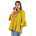 thumbnail image 3 of Moomaya Embroidery Peplum Tops Cotton Flex Tunic Designer Short Kurta For Women, 3 of 8