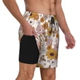 thumbnail image 2 of Yiaed Sunflowers And Butterflies Print Mens Swim Trunks Bathing Suit Compression Liner Beach Swim Shorts Swimwear Quick Dry Zipper Pocket No-Chafing Board Short-3X-Large, 2 of 6