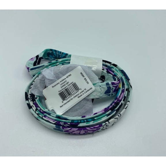 Vera Bradley Factory Style Lanyard Cotton Penelope's Garden New with Tag