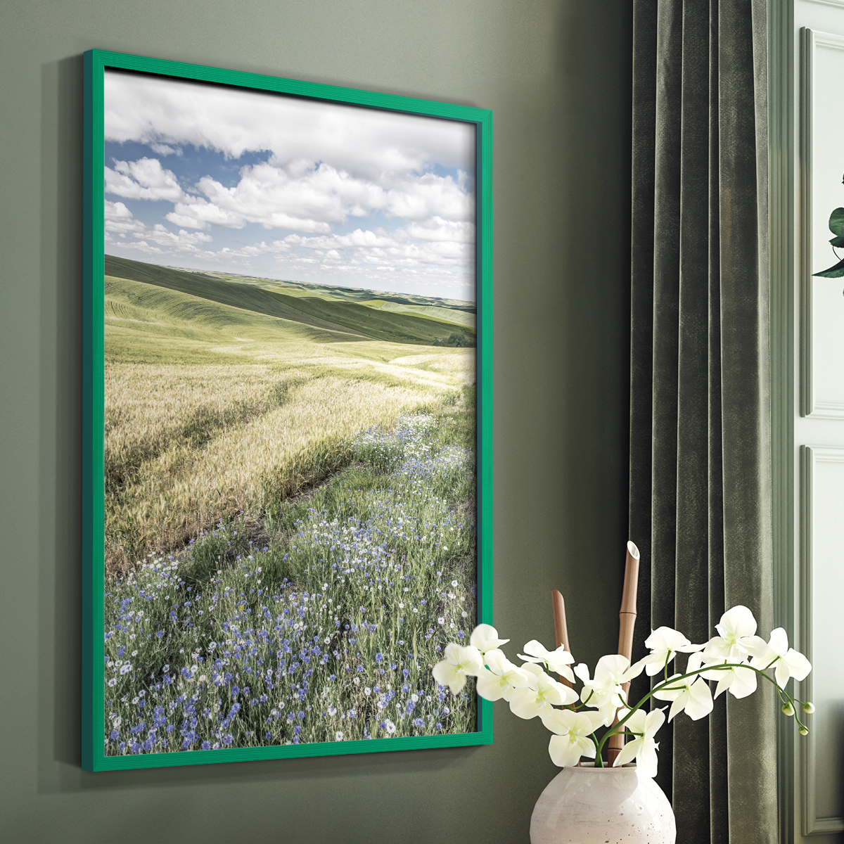 Wildflower Farm Framed Print - Solid Wood in Single Picture Frame Solid Wood 2 Framed Print