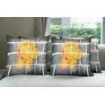 thumbnail image 6 of Ambesonne Grey Throw Pillow Cover 4 Pack, Warm Rose Brick Wall, 20", Grey Orange, 6 of 7