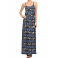 thumbnail image 1 of Sassy Apparel Women's Stylish Floral and Paisley Print Maxi Dress Skirt (Small, Navy-04), 1 of 4