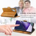 thumbnail image 5 of Allytech Galaxy S22 Ultra Wallet Case, Premium PU Leather Folio Flip Cover Folding Stand Shockproof Full Body Protection Magnetic Clasp Cards Holder Case for Samsung Galaxy S22 Ultra 6.8" - Lightbrown, 5 of 8