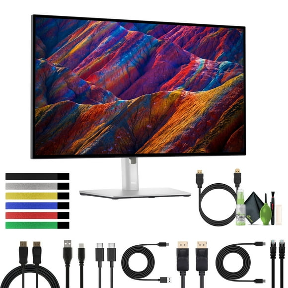 Dell UltraSharp U2723QE 27-Inch UHD HDR IPS WLED LCD 4K Monitor, 3840 x 2160 at 60 Hz with DisplayPort, HDMI USB-C Docking Hub, Computer Monitors Bundle With Cleaning Kit and more