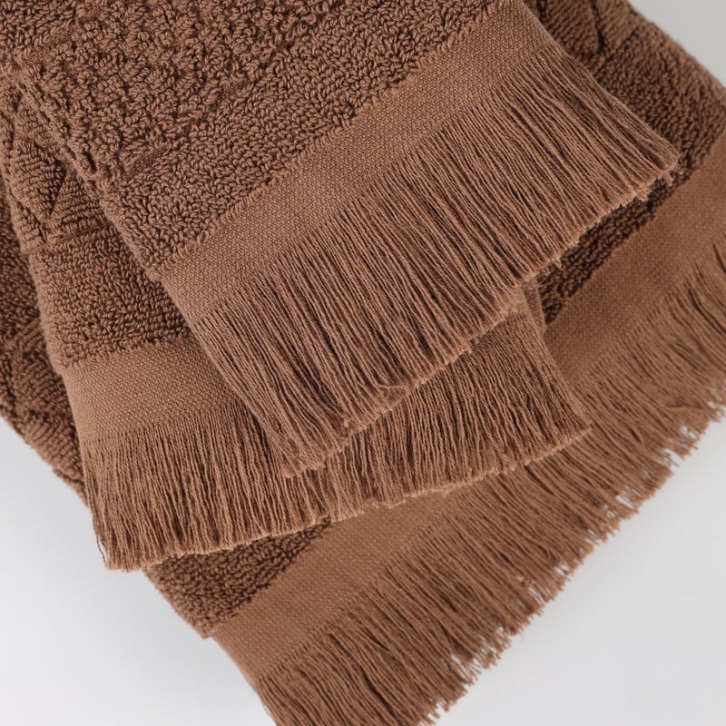 Superior Rolla Geometric Cotton 2 Piece Bath Sheet Set, Quick-Dry Ultra Soft Towels, Chocolate