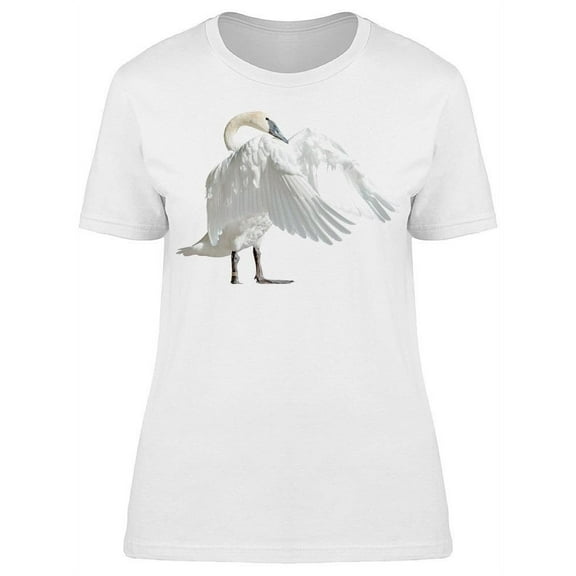 Swan Flapping His Wings T-Shirt Women -Image by Shutterstock, Female x-Large