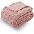 thumbnail image 3 of Super Soft Queen Blanket Pink Premium Silky Flannel Fleece 3D Heart Checkered Lightweight Bed Blanket All Season Use (Pink Heart, Queen(90"x90")), 3 of 6