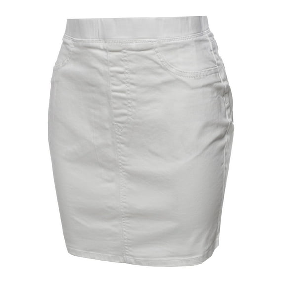 FashionOutfit Women's Casual Elastic Waist Band Mini Denim Skirt