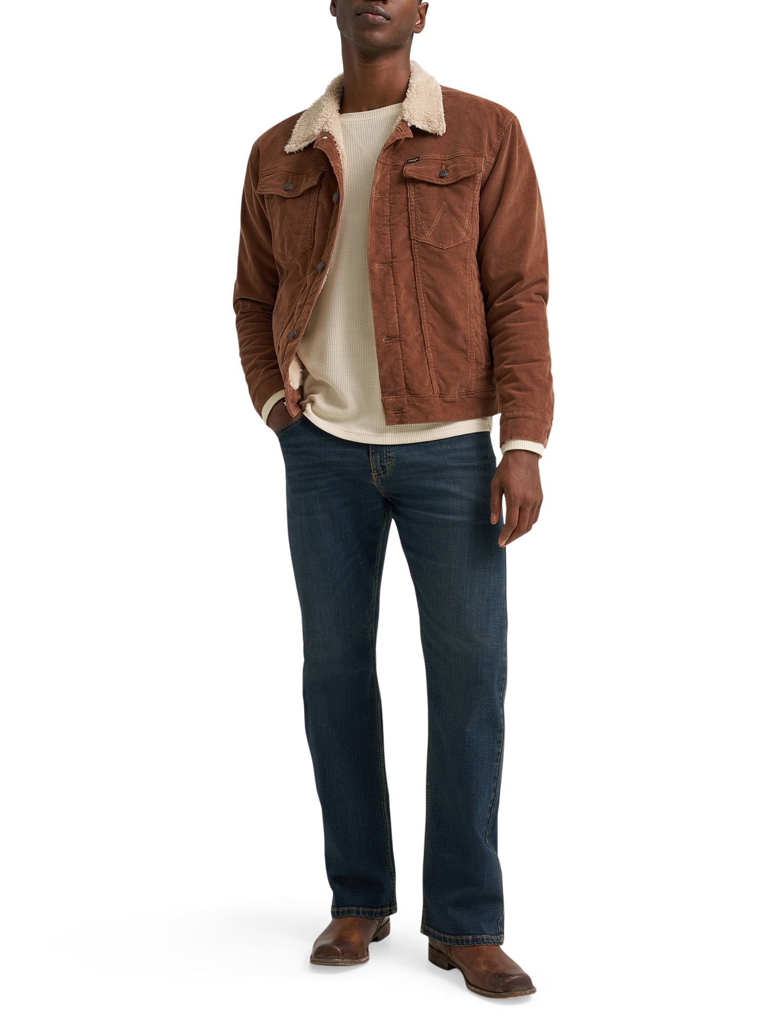 Wrangler® Men's and Big Men's Sherpa Lined Regular Fit Trucker Jacket, Sizes S-2XL