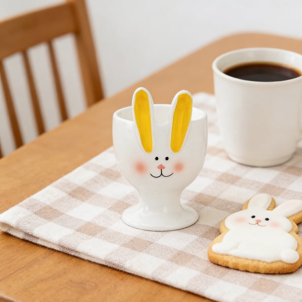 Easter Ceramic Ornaments Egg Carrying Rabbits Egg Cup Home Decorations Party Props