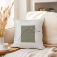 thumbnail image 3 of Ethan Taylor Botanical Throw Pillow Soft Cushion Cover 'Plant Minimalist III Line Art Botanicals Leaf' Modern Pattern Decorative Square Accent Pillow Case, 16x16 Inches, Brown, Gray, 3 of 5