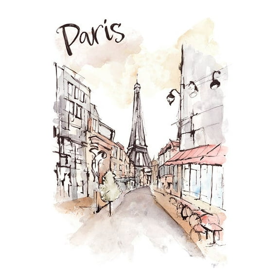 Painted Paris Print Wall Art, Modern Wall Decor For Living Room Bedroom, 8x12 UNFRAMED
