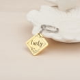 thumbnail image 2 of Laser Engravable Diamond Shaped Stainless Steel Pet ID Dog Tags - Custom Boarder Frame, Name, Emergency Contact Pet Dog Tag Key Chain - Personalized Dog Tag for Pets - Ships Next Day! [Gold], 2 of 10