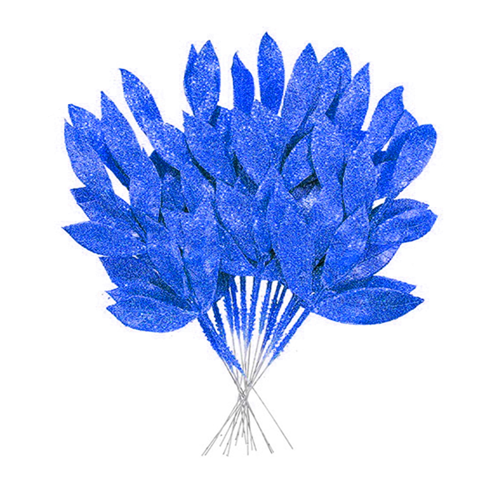 Lot De 10 Têtes De Fleurs D'hortensia Artificielles En Soie Avec Tiges - Blanc/Bleu - Décoration