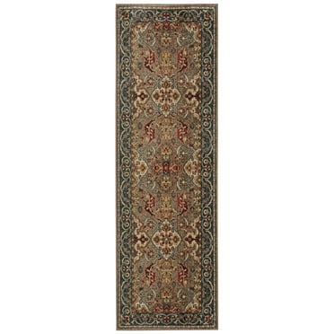 SAFAVIEH Kashan Vincent Oriental Runner Rug, Taupe/Blue, 2'6" x 10'
