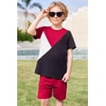 thumbnail image 5 of Arshiner Toddler Boy Summer Clothes Outfits Kids Colorblock Short Sleeve T-shirt Shorts Set, 5 of 7