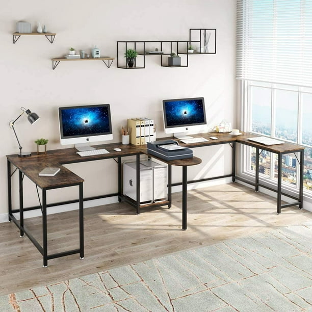 Tribesigns 126 Inch Double Computer, Long Desk For Two Computers