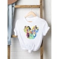 thumbnail image 2 of Disney Mickey Mouse Tee Shirt Casual Fashion Princess Watercolor Women Print Clothing Cartoon Graphic Short Sleeve T-shirtsXXL Gao Jinjia LED, 2 of 2