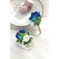 thumbnail image 4 of Royal Blue Rose Wrist Corsage Wristlet Band Bracelet and Men Boutonniere Set for Wedding Flower Accessories Prom Suit Decorations, 4 of 5