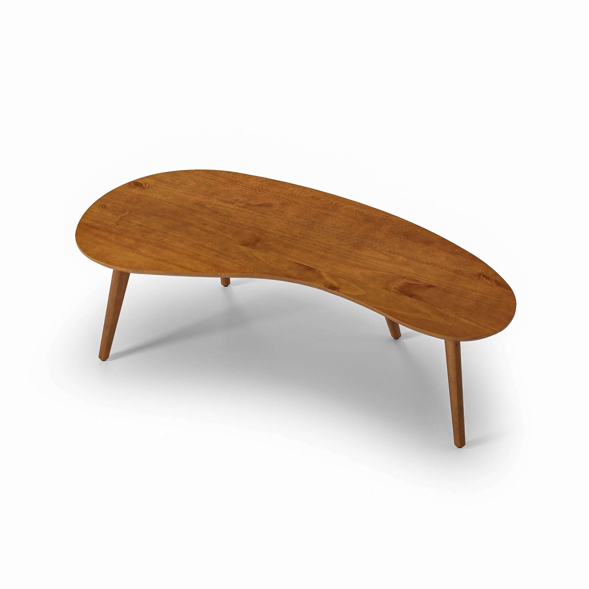 Camaflexi Coffee Table, Mid Century Modern Wood Frame, Oval Top, Castanho Finish