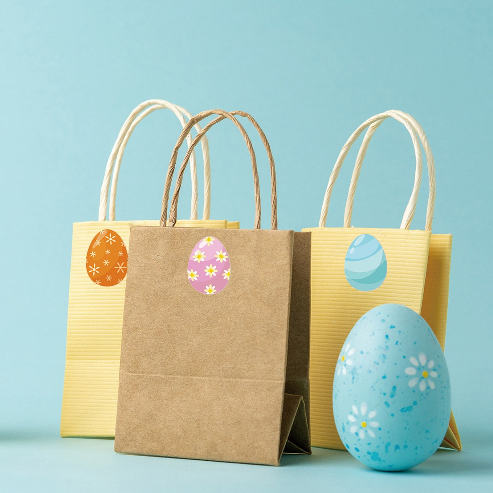 90 Pcs Easter Label Stickers, Bunny Egg Sticker Holiday Decoration Supplies