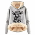 thumbnail image 1 of Zhanying Sweat à Capuche Épais à Manches Longues Mode Décontractée Imprimé Vache Mignon pour Dames, 1 of 4