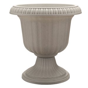 Southern Patio Utopian Urn Planter, 14" Gray Resin