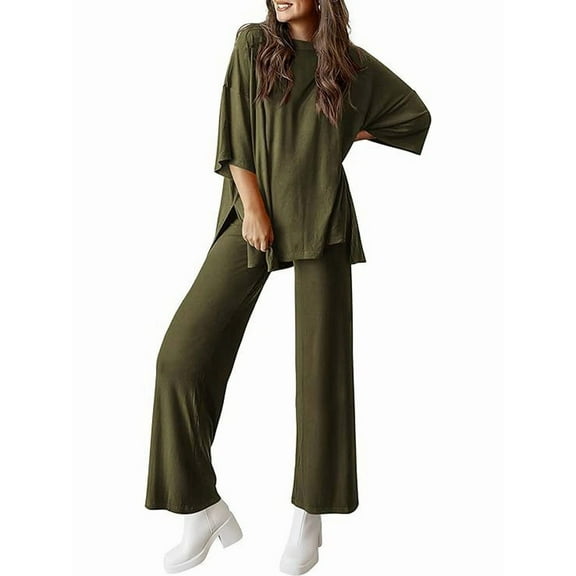 Women'S Two-Piece Fashion Casual Suit Travel Vacation Clothing  Green S