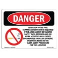 thumbnail image 1 of SignMission OS-DS-A-1218-L-2320 12 x 18 Po Signe de Danger OSHA - Isolement de la Suppression d'Incendie, 1 of 1