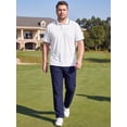 thumbnail image 5 of DARING DIVA Men's Big & Tall Shirts Casual Short Sleeve Color Block Polo Shirt 3XL White, 5 of 7