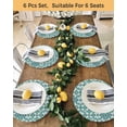 thumbnail image 4 of 15 Inch Round Placemats Set of 4, Teal Green Non Slip Heat Insulation PP Table Mats, Vintage Abstract Geometric Texture Washable Place Mats for Kitchen Dining Party Table Decor, 4 of 7