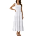 thumbnail image 5 of GUACER Maxi Dresses for Women Smocked Sleeveless Tiered Long Summer Dress Casual Flowy A-Line Beach Vacation Boho Outfits, 5 of 7