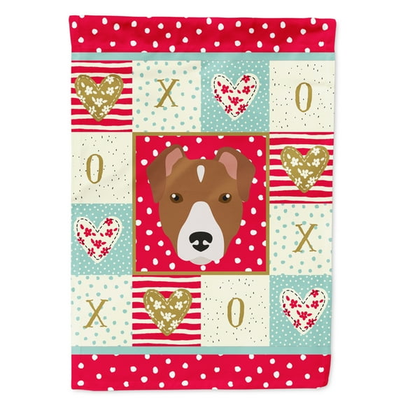 Carolines Treasures CK5232CHF Rat Terrier Love Flag Canvas House Size Large multicolor